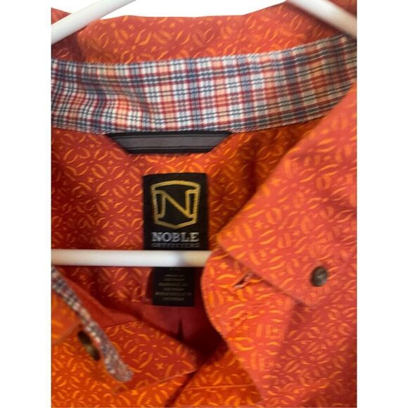 Noble Outfitters Mens Orange Short Sleeve Button-Down Shirt Size XXL - Picture 5 of 10